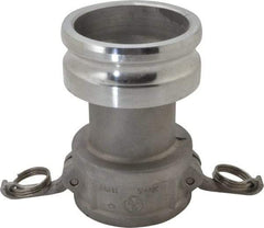 EVER-TITE Coupling Products - 3" Aluminum Cam & Groove Suction & Discharge Hose Female Coupler Male Adapter - 4" Thread, 125 Max psi - Eagle Tool & Supply