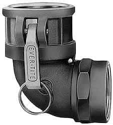 EVER-TITE Coupling Products - 2-1/2" Aluminum Cam & Groove Suction & Discharge Hose Female Coupler Female NPT Thread, 90° - Part D, 2-1/2" Thread, 150 Max psi - Eagle Tool & Supply