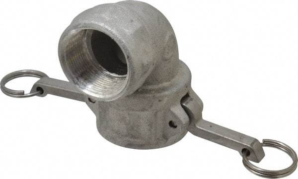 EVER-TITE Coupling Products - 1-1/2" Aluminum Cam & Groove Suction & Discharge Hose Female Coupler Female NPT Thread, 90° - Part D, 1-1/2" Thread, 250 Max psi - Eagle Tool & Supply