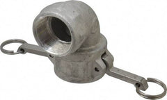 EVER-TITE Coupling Products - 1-1/2" Aluminum Cam & Groove Suction & Discharge Hose Female Coupler Female NPT Thread, 90° - Part D, 1-1/2" Thread, 250 Max psi - Eagle Tool & Supply