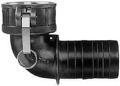 EVER-TITE Coupling Products - 4" Brass Cam & Groove Suction & Discharge Hose Female Coupler Hose Shank, 90° - Part C, 100 Max psi - Eagle Tool & Supply