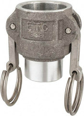 EVER-TITE Coupling Products - 1" Aluminum Cam & Groove Suction & Discharge Hose Female Coupler Female NPT Thread - Part D, 1" Butt Weld Thread, 250 Max psi - Eagle Tool & Supply