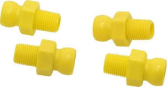 Value Collection - 4 Piece, 1/4" Hose ID, Male to Male Coolant Hose Connector - 1/8" BSPT, For Snap Flow Modular Hose Systems - Eagle Tool & Supply