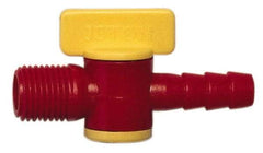 Value Collection - 2 Piece, 1/4" ID Coolant Hose Nipple Valve - Male to Female Connection, POM Body, 1/4 NPT, Use with Snap Together Hose Systems - Eagle Tool & Supply