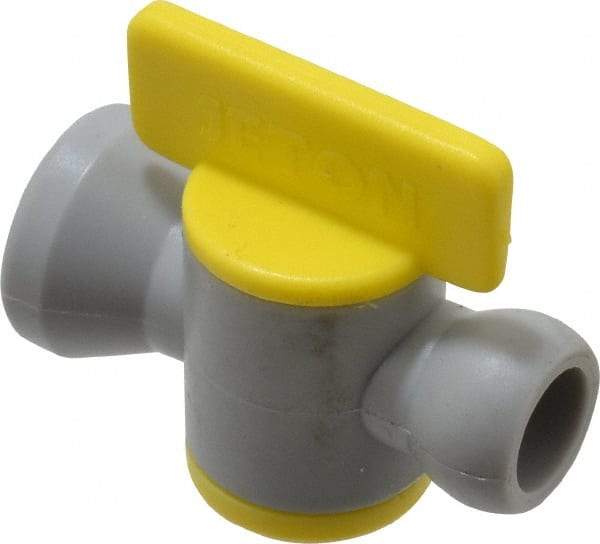 Value Collection - 2 Piece, 1/4" ID Coolant Hose Connection Valve - Male to Female Connection, POM Body, Unthreaded, Use with Snap Together Hose Systems - Eagle Tool & Supply