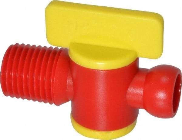 Value Collection - 2 Piece, 1/4" ID Coolant Hose NPT Valve - Male to Female Connection, POM Body, 1/4 NPT, Use with Snap Together Hose Systems - Eagle Tool & Supply