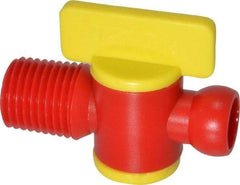 Value Collection - 2 Piece, 1/4" ID Coolant Hose NPT Valve - Male to Female Connection, POM Body, 1/4 NPT, Use with Snap Together Hose Systems - Eagle Tool & Supply