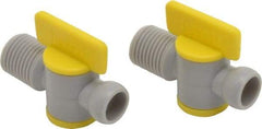 Value Collection - 2 Piece, 1/4" ID Coolant Hose NPT Valve - Male to Female Connection, POM Body, 1/4 NPT, Use with Snap Together Hose Systems - Eagle Tool & Supply