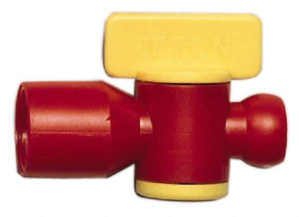 Value Collection - 2 Piece, 1/4" ID Coolant Hose NPT Valve - Female to Female Connection, POM Body, 1/4 NPT, Use with Snap Together Hose Systems - Eagle Tool & Supply