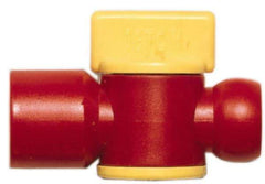 Value Collection - 2 Piece, 3/8" ID Coolant Hose BSPT Valve - Female to Female Connection, POM Body, 3/8 BSPT, Use with Snap Together Hose Systems - Eagle Tool & Supply