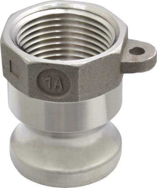 EVER-TITE Coupling Products - 1" Stainless Steel Cam & Groove Suction & Discharge Hose Male Adapter Female NPT Thread - Part A, 1" Thread, 250 Max psi - Eagle Tool & Supply