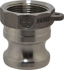 EVER-TITE Coupling Products - 1-1/4" Stainless Steel Cam & Groove Suction & Discharge Hose Male Adapter Female NPT Thread - Part A, 1-1/4" Thread, 250 Max psi - Eagle Tool & Supply