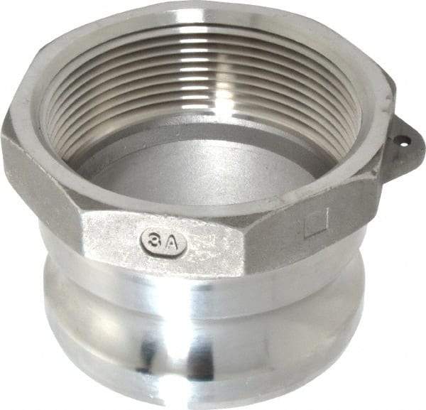 EVER-TITE Coupling Products - 3" Stainless Steel Cam & Groove Suction & Discharge Hose Male Adapter Female NPT Thread - Part A, 3" Thread, 200 Max psi - Eagle Tool & Supply