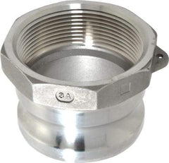 EVER-TITE Coupling Products - 3" Stainless Steel Cam & Groove Suction & Discharge Hose Male Adapter Female NPT Thread - Part A, 3" Thread, 200 Max psi - Eagle Tool & Supply