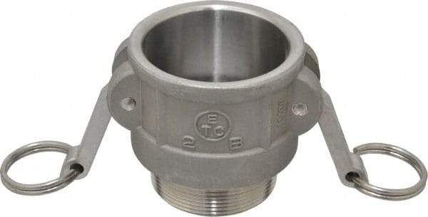 EVER-TITE Coupling Products - 2" Stainless Steel Cam & Groove Suction & Discharge Hose Female Coupler Male NPT Thread - Part B, 2" Thread, 250 Max psi - Eagle Tool & Supply