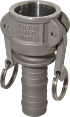 EVER-TITE Coupling Products - 1-1/4" Stainless Steel Cam & Groove Suction & Discharge Hose Female Coupler Hose Shank - Part C, 250 Max psi - Eagle Tool & Supply