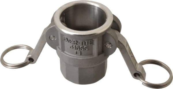 EVER-TITE Coupling Products - 1-1/4" Stainless Steel Cam & Groove Suction & Discharge Hose Female Coupler Female NPT Thread - Part D, 1-1/4" Thread, 250 Max psi - Eagle Tool & Supply