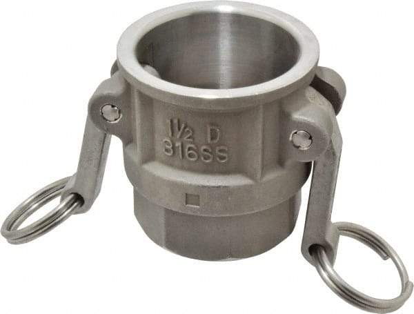 EVER-TITE Coupling Products - 1-1/2" Stainless Steel Cam & Groove Suction & Discharge Hose Female Coupler Female NPT Thread - Part D, 1-1/2" Thread, 250 Max psi - Eagle Tool & Supply