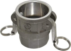 EVER-TITE Coupling Products - 2" Stainless Steel Cam & Groove Suction & Discharge Hose Female Coupler Female NPT Thread - Part D, 2" Thread, 250 Max psi - Eagle Tool & Supply