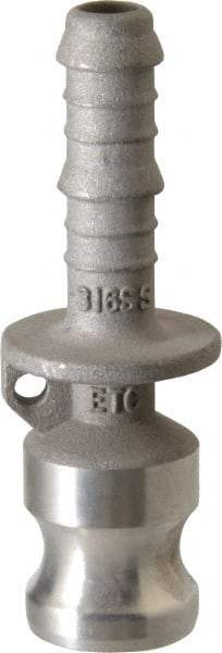 EVER-TITE Coupling Products - 1/2" Stainless Steel Cam & Groove Suction & Discharge Hose Male Adapter Hose Shank - Part E, 250 Max psi - Eagle Tool & Supply