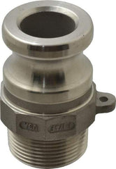 EVER-TITE Coupling Products - 1-1/4" Stainless Steel Cam & Groove Suction & Discharge Hose Male Adapter Male NPT Thread - Part F, 1-1/4" Thread, 250 Max psi - Eagle Tool & Supply