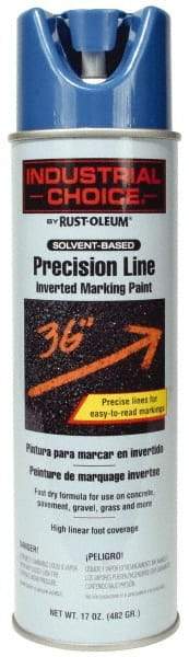 Rust-Oleum - 17 fl oz Blue Marking Paint - 600' to 700' Coverage at 1" Wide, Solvent-Based Formula - Eagle Tool & Supply