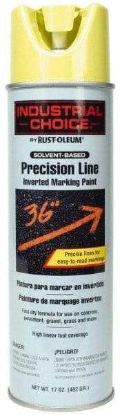 Rust-Oleum - 17 fl oz Yellow Marking Paint - 600' to 700' Coverage at 1" Wide, Solvent-Based Formula - Eagle Tool & Supply