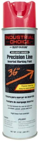 Rust-Oleum - 17 fl oz Pink Marking Paint - 600' to 700' Coverage at 1" Wide, Solvent-Based Formula - Eagle Tool & Supply