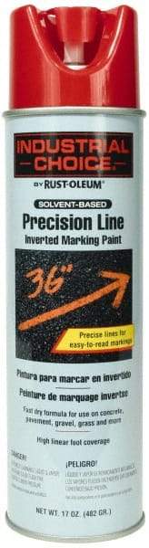 Rust-Oleum - 17 fl oz Red Marking Paint - 600' to 700' Coverage at 1" Wide, Solvent-Based Formula - Eagle Tool & Supply