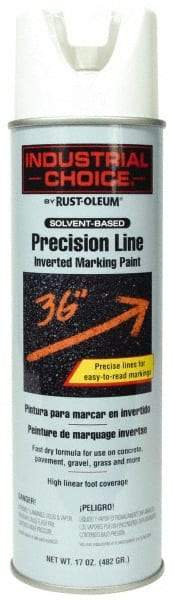 Rust-Oleum - 17 fl oz White Marking Paint - 600' to 700' Coverage at 1" Wide, Solvent-Based Formula - Eagle Tool & Supply