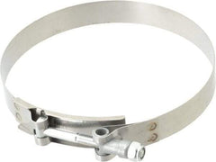 Campbell Fittings - 5-1/2" Hose, 3/4" Wide x 0.025" Thick, T-Bolt Band Clamp - Stainless Steel - Eagle Tool & Supply