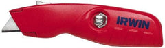 Irwin - Retractable Utility Knife - Red Handle, 2 Blades Included - Eagle Tool & Supply