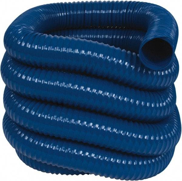 Hi-Tech Duravent - 3" ID, 25' Long, PVC Blower & Duct Hose - Blue, 4-1/4" Bend Radius, 22 In/Hg, 24 Max psi, -20 to 180°F, Abrasion and Chemical Resistant - Eagle Tool & Supply