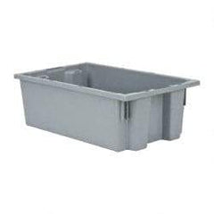 Quantum Storage - 75 Lb Load Capacity Gray Polyethylene Tote Container - Stacking, Nesting, 18" Long x 11" Wide x 6" High - Eagle Tool & Supply