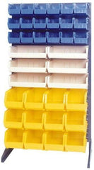 Quantum Storage - 300 Lb Capacity, 15" Deep x 36" Wide x 66" High, Steel Pick Rack - 1 Side, 36 Black Polyethylene/Polypropylene Bins - Eagle Tool & Supply