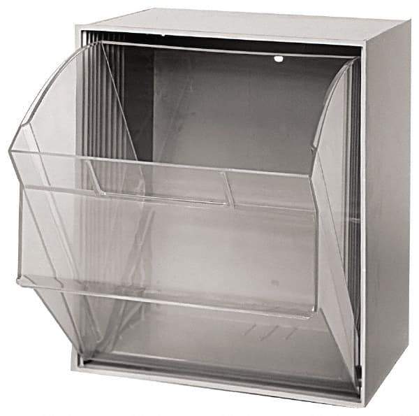 Quantum Storage - 11-13/16" Wide x 13-7/8" High x 11-7/8" Deep, Small Parts Tip Out Stacking Bin Organizer - Polystyrene Frame, 1 Compartments, 11-1/16" Wide x 13-5/8" High x 8-7/8" Deep Bin - Eagle Tool & Supply
