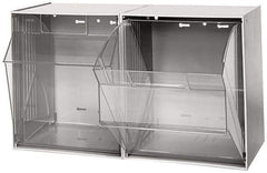 Quantum Storage - 23-5/8" Wide x 13-7/8" High x 11-7/8" Deep, Small Parts Tip Out Stacking Bin Organizer - Polystyrene Frame, 2 Compartments, 11-1/16" Wide x 13-5/8" High x 8-7/8" Deep Bin - Eagle Tool & Supply