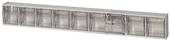 Quantum Storage - 23-5/8" Wide x 3-1/8" High x 2-1/2" Deep, Small Parts Tip Out Stacking Bin Organizer - Polystyrene Frame, 9 Compartments, 2-3/16" Wide x 2-1/2" High x 1-3/4" Deep Bin - Eagle Tool & Supply