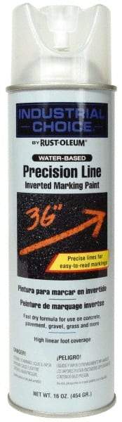 Rust-Oleum - 17 fl oz Clear Marking Paint - 600' to 700' Coverage at 1" Wide, Water-Based Formula - Eagle Tool & Supply