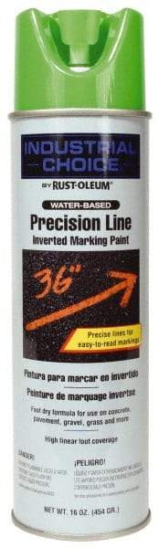 Rust-Oleum - 17 fl oz Green Marking Paint - 600' to 700' Coverage at 1" Wide, Water-Based Formula - Eagle Tool & Supply