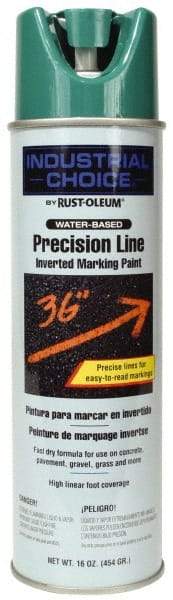 Rust-Oleum - 17 fl oz Green Marking Paint - 600' to 700' Coverage at 1" Wide, Water-Based Formula - Eagle Tool & Supply