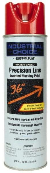 Rust-Oleum - 17 fl oz Red Marking Paint - 600' to 700' Coverage at 1" Wide, Water-Based Formula - Eagle Tool & Supply