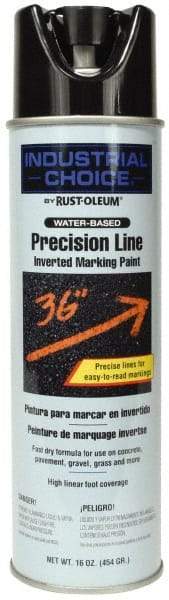 Rust-Oleum - 17 fl oz Black Marking Paint - 600' to 700' Coverage at 1" Wide, Water-Based Formula - Eagle Tool & Supply