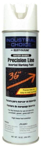 Rust-Oleum - 17 fl oz White Marking Paint - 600' to 700' Coverage at 1" Wide, Water-Based Formula - Eagle Tool & Supply