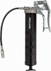 PRO-LUBE - 5,000 Max psi, Flexible Pistol Grease Gun - 14 oz (Cartridge) Capacity, 1/8 Thread Outlet, 40 Strokes per 0.07 oz, Bulk, Cartridge & Suction Fill, Includes 4 Jaw Coupler with Ball Check - Eagle Tool & Supply