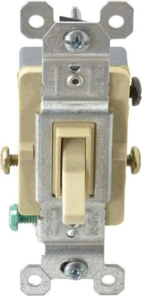 Pass & Seymour - 3 Pole, 120 VAC, 15 Amp, Specification Grade, Toggle, Wall and Dimmer Light Switch - 1-1/4 Inch Wide x 3.281 Inch High - Eagle Tool & Supply