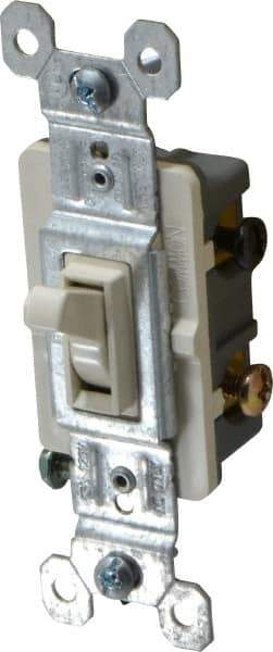 Pass & Seymour - 3 Pole, 120 VAC, 15 Amp, Specification Grade, Toggle, Wall and Dimmer Light Switch - 1-1/4 Inch Wide x 3.281 Inch High - Eagle Tool & Supply