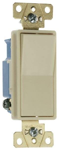 Pass & Seymour - 1 Pole, 120 to 277 VAC, 15 Amp, Specification Grade, Rocker, Wall and Dimmer Light Switch - 1.3 Inch Wide x 4.2 Inch High - Eagle Tool & Supply