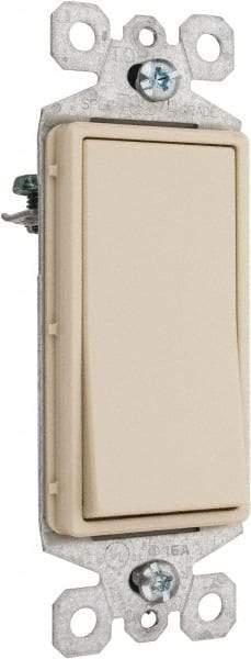 Pass & Seymour - 1 Pole, 120 to 277 VAC, 15 Amp, Specification Grade, Rocker, Wall and Dimmer Light Switch - 1.43 Inch Wide x 4.19 Inch High - Eagle Tool & Supply