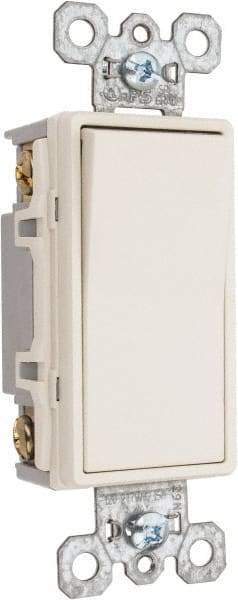 Pass & Seymour - 4 Pole, 120 to 277 VAC, 15 Amp, Specification Grade, Rocker, Wall and Dimmer Light Switch - 1.43 Inch Wide x 4.19 Inch High - Eagle Tool & Supply